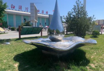 不銹鋼水滴雕塑，鏡面不銹鋼水滴景觀擺件