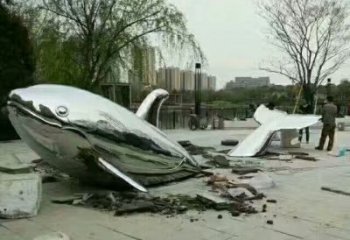 地面魚(yú)雕塑廠家 落地景觀小品 不銹鋼魚(yú)小品雕塑工廠