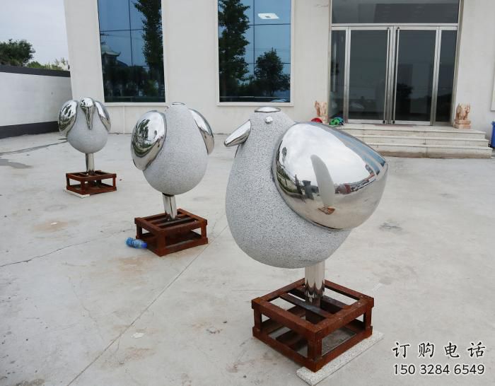 小鳥雕塑廠家 提供不銹鋼鏡面小鳥雕塑