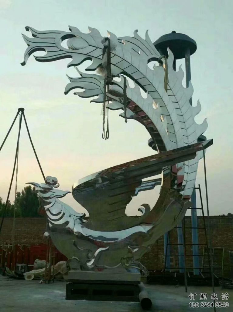 鳳凰雕塑廠家 鏡面動(dòng)物雕塑 不銹鋼鏡面鳳凰雕塑