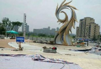 抽象鳳凰雕塑廠家 現(xiàn)代元素概念 不銹鋼鳳凰廠家雕塑