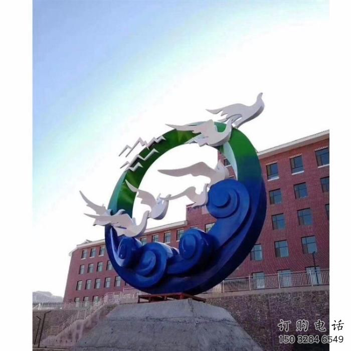 圓環(huán)大雁雕塑廠家 圓環(huán)雕塑 大雁雕塑 