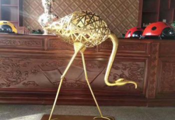 鏤空火烈鳥雕塑廠家 編織工藝 不銹鋼火烈鳥雕塑產(chǎn)品