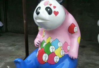 抽象熊貓雕塑廠家 動(dòng)漫題材 卡通抽象動(dòng)物雕塑