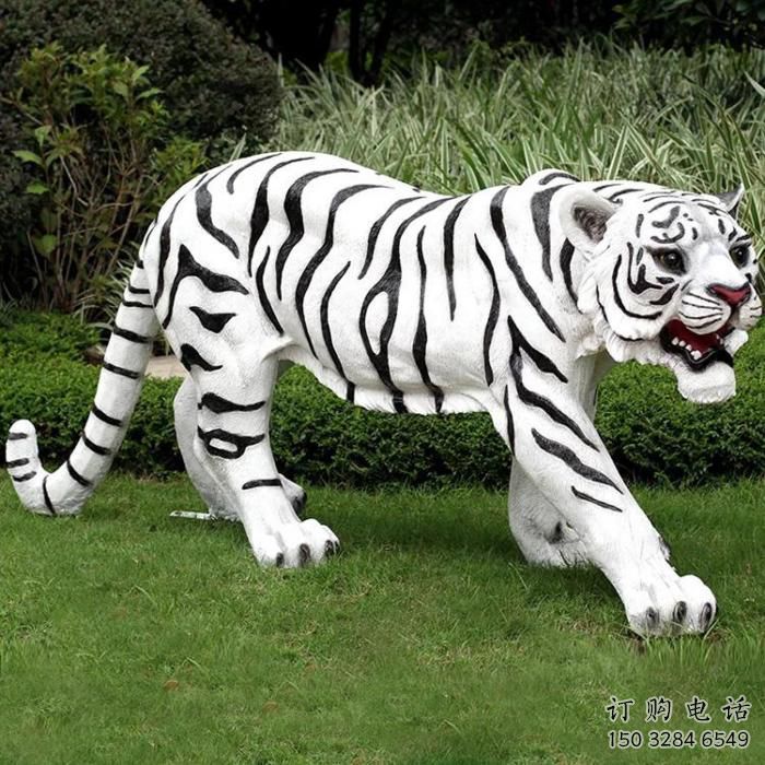 黑白老虎雕塑廠(chǎng)家 條紋設(shè)計(jì) 室外黑白老虎雕塑規(guī)格