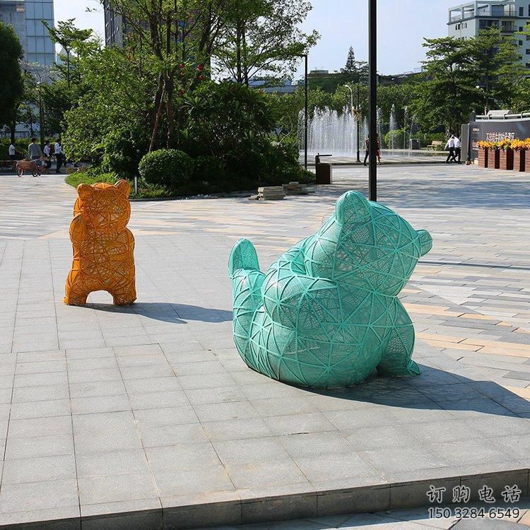 網(wǎng)紅熊雕塑 街頭動(dòng)物小品 不銹鋼熊雕塑廠家