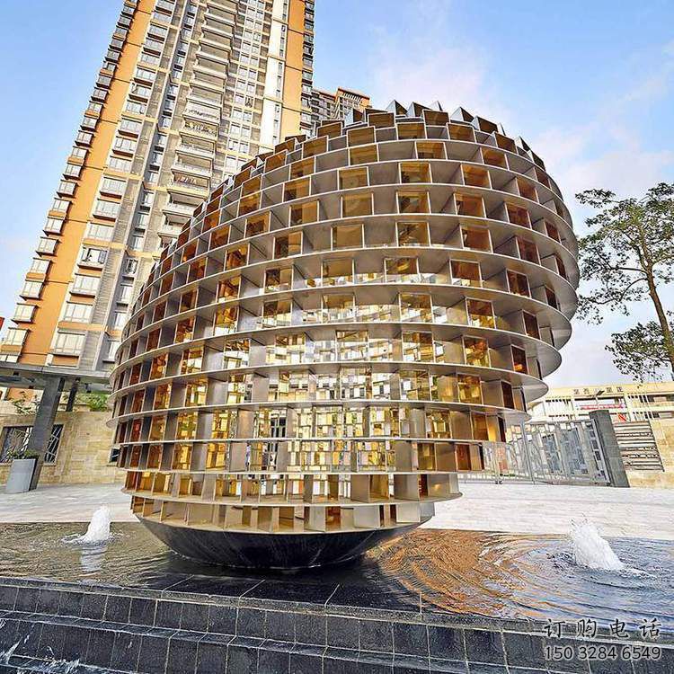 方格球雕塑廠家 塔羅設(shè)計(jì) 不銹鋼方格球雕塑