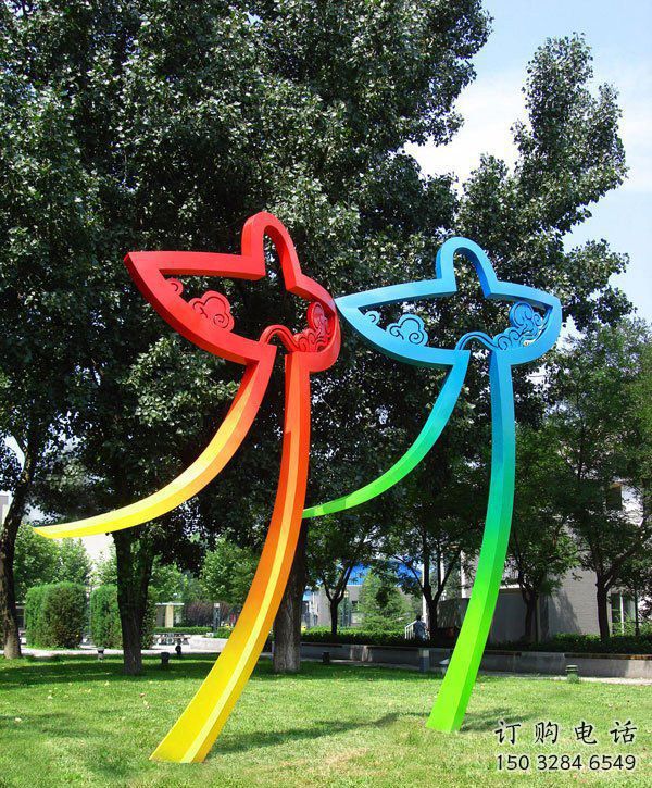 抽象風(fēng)箏雕塑廠家 公園美陳裝飾  不銹鋼抽象風(fēng)箏雕塑