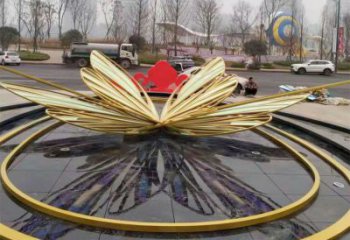 鈦金花朵雕塑廠家 鏤空工藝特點(diǎn) 陸地鈦金花朵雕塑擺放