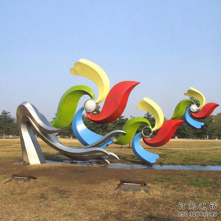 風(fēng)車(chē)雕塑 烤漆園林?jǐn)[件 抽象不銹鋼風(fēng)車(chē)雕塑廠家