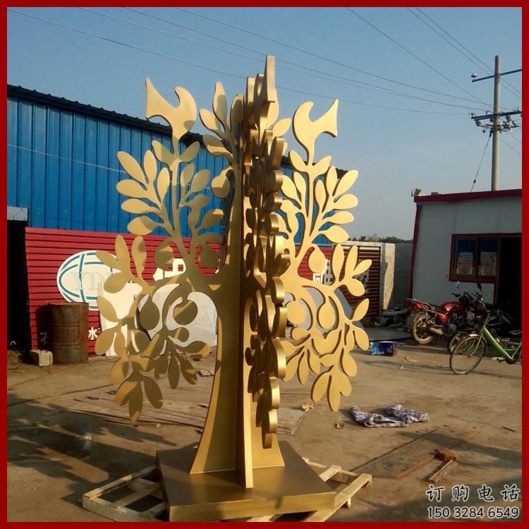 樹雕塑 剪紙噴漆植物 戶外大型不銹鋼樹雕塑廠家 樹雕塑 剪紙噴漆植物 戶外大型不銹鋼樹雕塑廠家