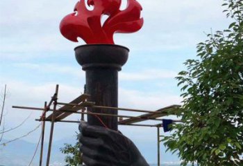 火苗雕塑 黨建噴漆擺件 大型戶外黨建火苗雕塑廠家