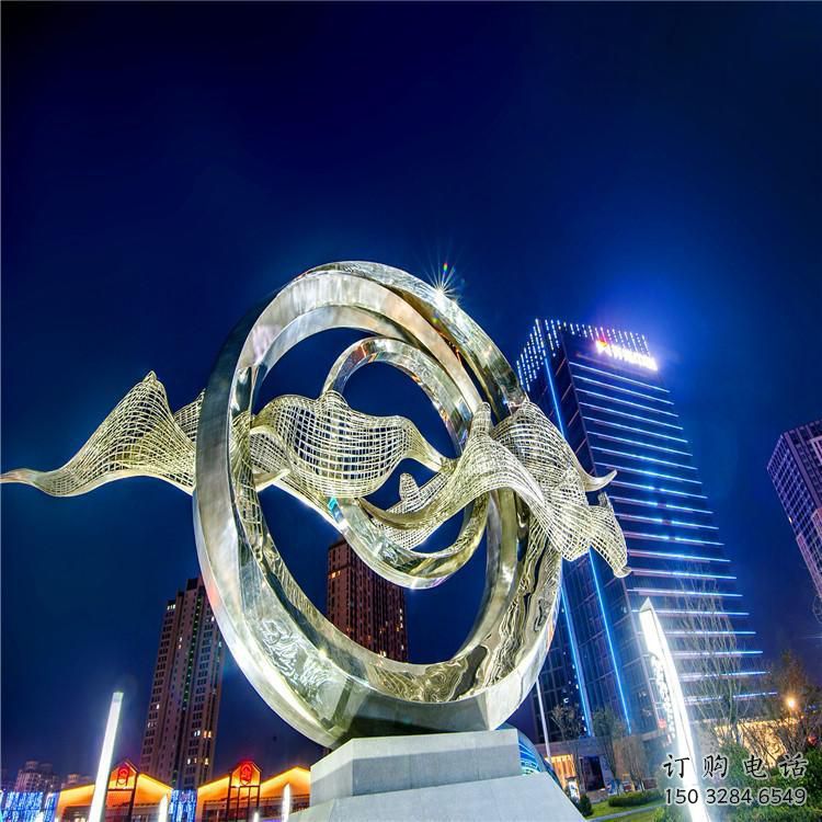 圓環(huán)雕塑  幾何異形擺件 庭院圓環(huán)雕塑廠家