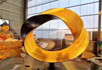 鍍金圓環(huán)雕塑 異形幾何擺件 戶外鍍金圓環(huán)雕塑廠家