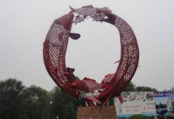 噴漆小魚(yú)雕塑廠家 卡通廣場(chǎng)小品 草地彩繪小魚(yú)雕塑