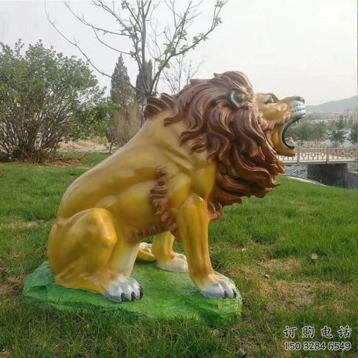 園林獅子雕塑廠家 大型草地?cái)[件 街道仿真獅子雕塑