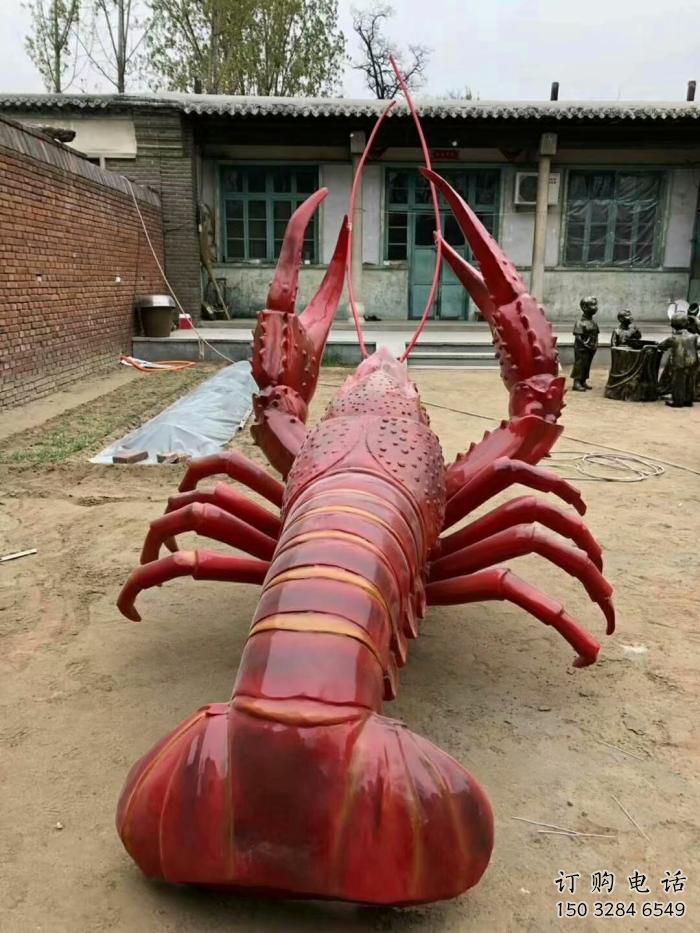 幼兒園龍蝦雕塑廠家 卡通噴漆小品 戶(hù)外異形龍蝦雕塑