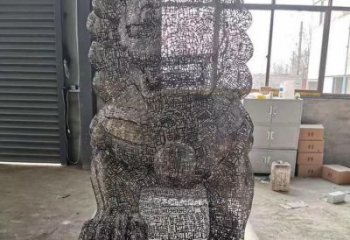 鏤空雄獅雕塑廠(chǎng)家 現(xiàn)代創(chuàng)意小品 室內(nèi)異形雄獅雕塑