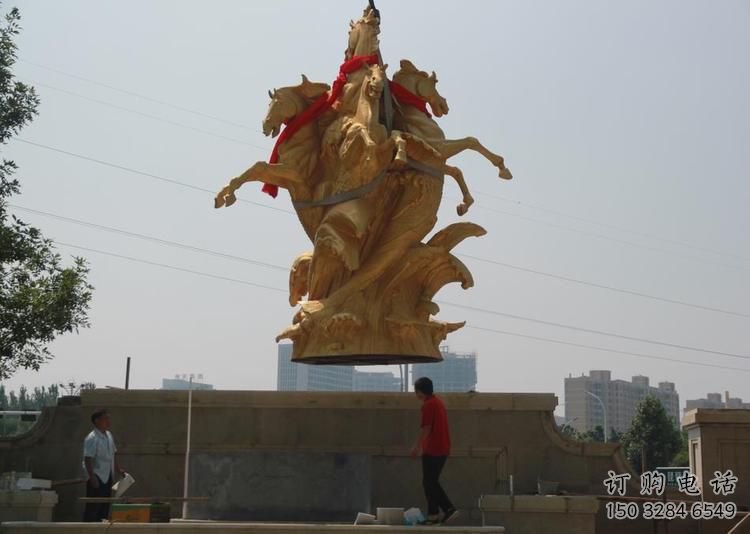 園林天馬雕塑廠家 大型房地產(chǎn)擺件 街道鍍金天馬雕塑