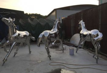 鍛造馬雕塑廠家 戶外卡通擺件 廣場(chǎng)啞光馬雕塑