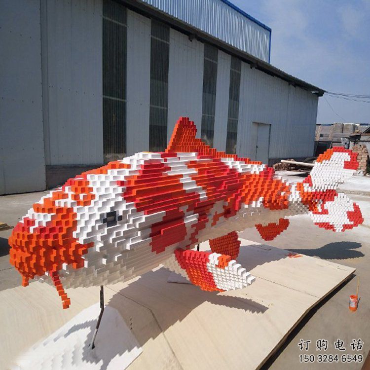 游樂場(chǎng)金魚雕塑廠家 海洋賓館擺件 戶外抽象金魚雕塑