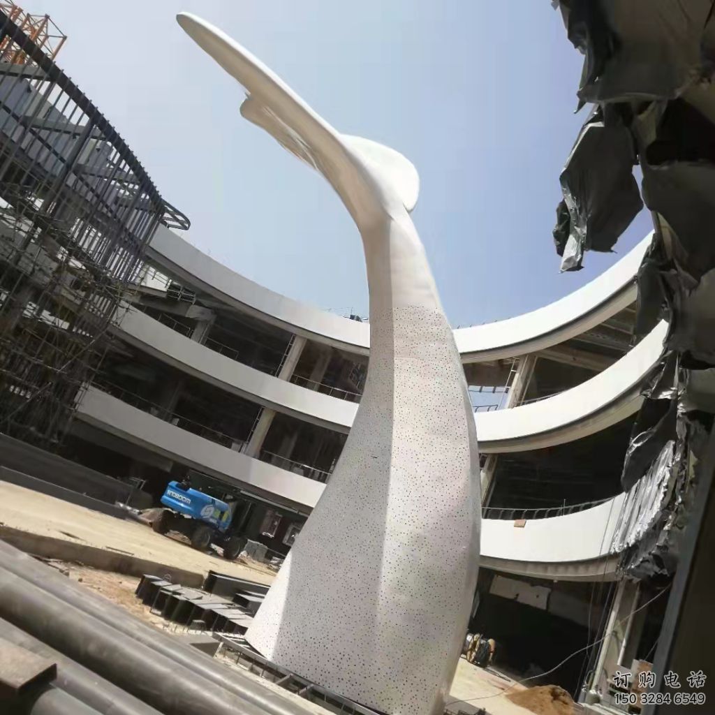 商場(chǎng)魚(yú)尾雕塑廠家 中式戶外小品 大型抽象魚(yú)尾雕塑