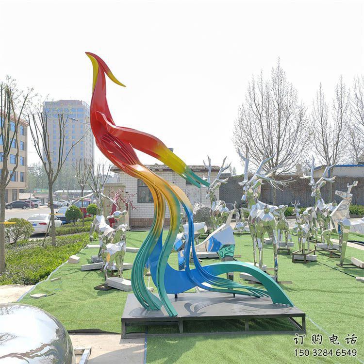 玄關(guān)飛鳥(niǎo)雕塑廠家 創(chuàng)意現(xiàn)代擺件 酒店別墅區(qū)飛鳥(niǎo)雕塑