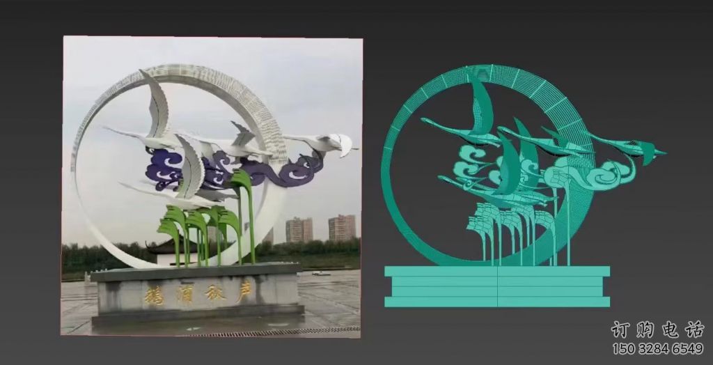 鑄造飛燕雕塑廠家 創(chuàng)意村口小品 村口噴漆飛燕雕塑