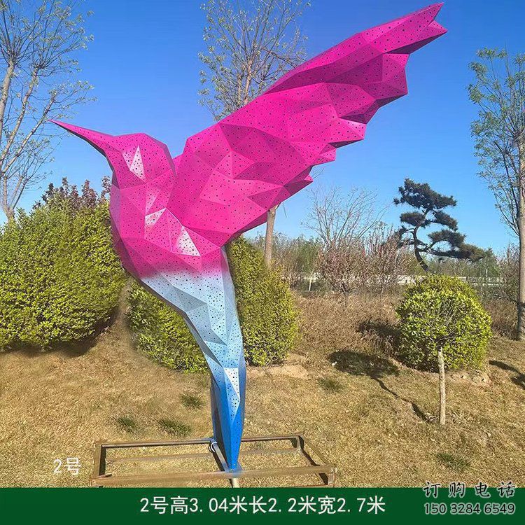 仿真飛鳥(niǎo)雕塑廠家 大型剪影擺件 公園噴漆飛鳥(niǎo)雕塑