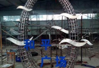 鏡面飛燕雕塑廠(chǎng)家 現(xiàn)代戶(hù)外擺件 游樂(lè)場(chǎng)異形飛燕雕塑