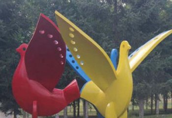 住宅小區(qū)飛鴿雕塑廠家 現(xiàn)代廣場(chǎng)小品 公園噴漆飛鴿雕塑