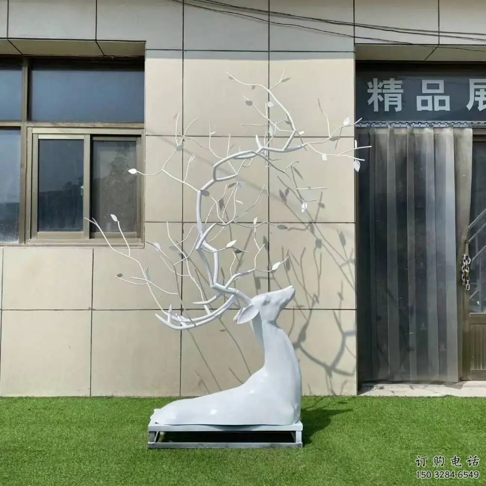 大門口鹿頭雕塑廠家 歐式賓館擺件 風景區(qū)現(xiàn)代鹿頭雕塑