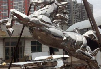 別墅去奔馬雕塑廠(chǎng)家 創(chuàng)意抽象小品 戶(hù)外大型奔馬雕塑