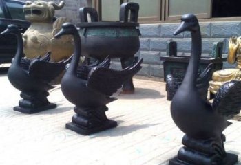 街道鴨子雕塑廠(chǎng)家 創(chuàng)意村口小品 酒店仿古鴨子雕塑