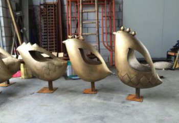 抽象雀鳥(niǎo)雕塑廠(chǎng)家 創(chuàng)意酒店擺件 玄關(guān)彩繪雀鳥(niǎo)雕塑