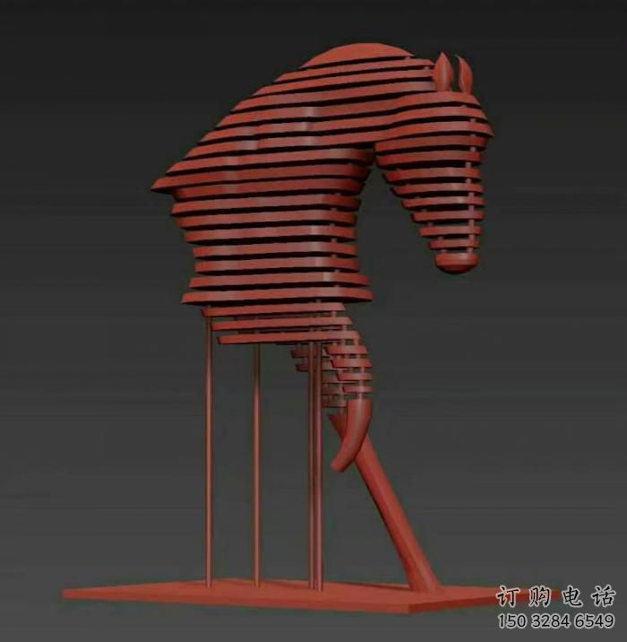 別墅區(qū)馬頭雕塑廠家 卡通噴漆小品 戶外鏤空馬頭雕塑