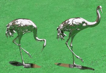 仿真鴕鳥(niǎo)雕塑廠(chǎng)家 大型抽象擺件 公園鏡面鴕鳥(niǎo)雕塑