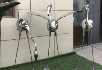 商場(chǎng)鴕鳥雕塑廠家 中式抽象小品 酒店拉絲鴕鳥雕塑