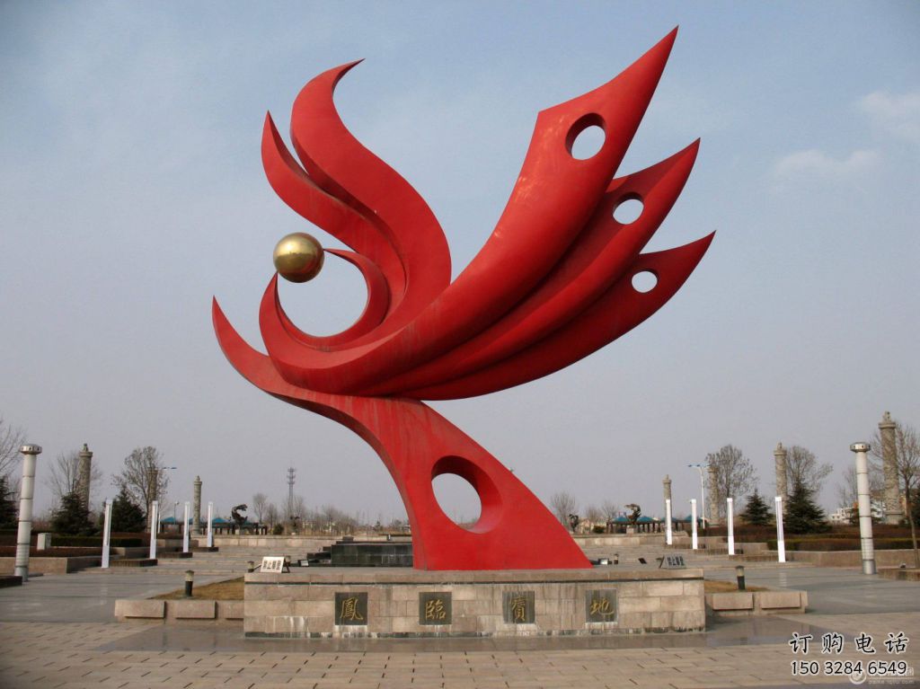 大型火鳳凰雕塑廠家 現(xiàn)代烤漆擺件 風(fēng)景區(qū)烤漆火鳳凰雕塑