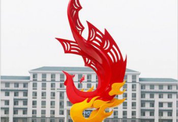 游樂場(chǎng)火鳳凰雕塑廠家 鏤空創(chuàng)意擺件 大型現(xiàn)代火鳳凰雕塑