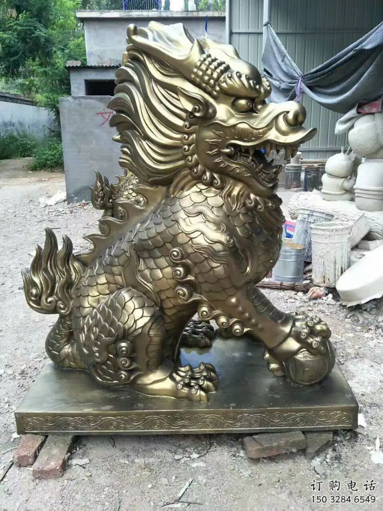 公園麒麟雕塑廠(chǎng)家 中式抽象小品 風(fēng)景區(qū)仿古麒麟雕塑