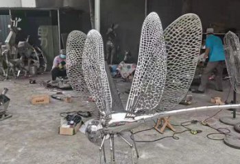 風(fēng)景區(qū)蜻蜓點(diǎn)水雕塑廠家 中式擺件 戶外鏤空蜻蜓點(diǎn)水雕塑