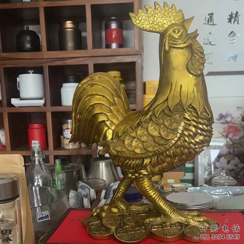 烤漆金雞雕塑廠(chǎng)家 抽象擺件 戶(hù)外金雞雕塑