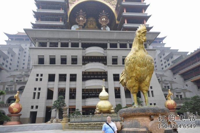 街道金雞雕塑廠(chǎng)家 創(chuàng)意小品 戶(hù)外鍍金金雞雕塑