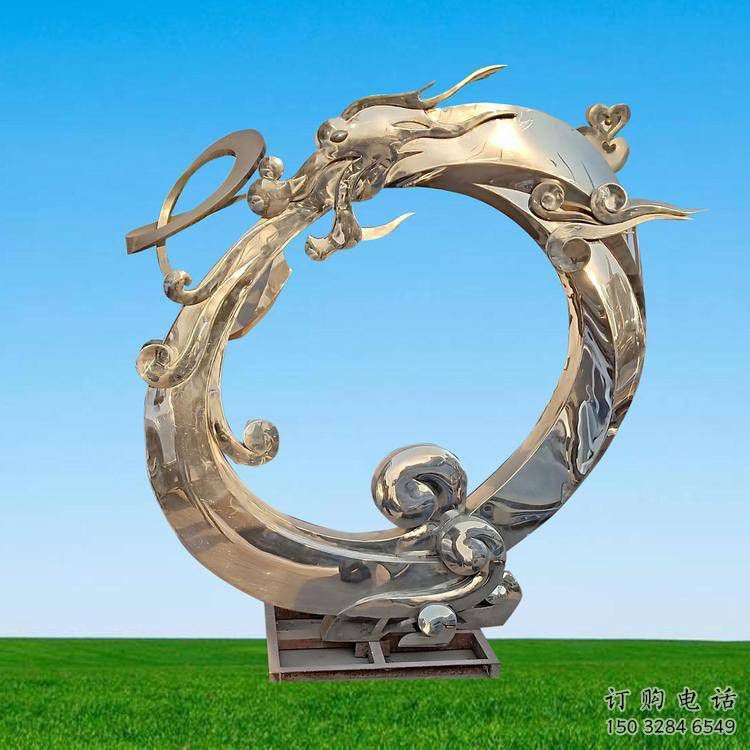 抽象龍雕塑廠家 創(chuàng)意村口擺件 大型歐式龍雕塑