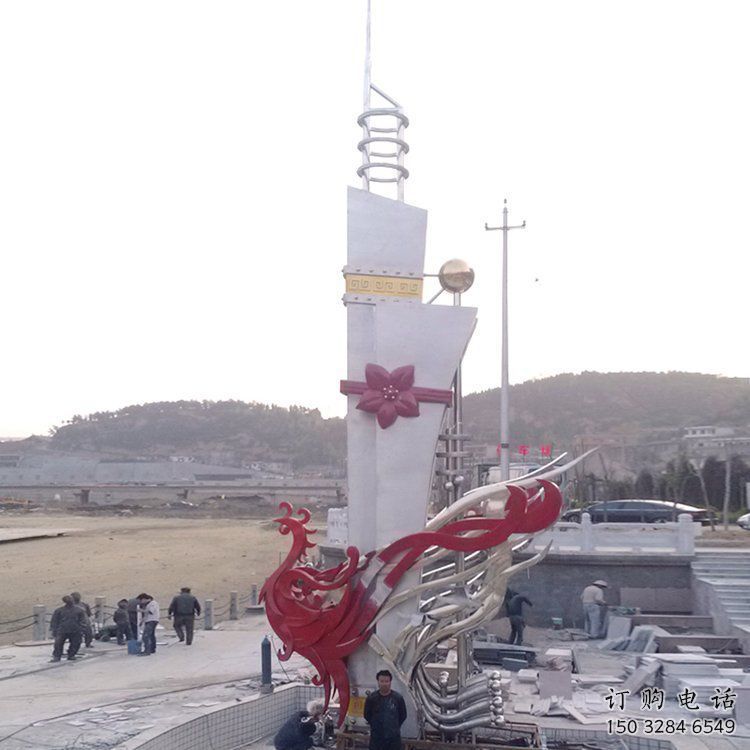 商業(yè)街龍鳳呈祥雕塑廠家 大型步行街現(xiàn)代擺件 