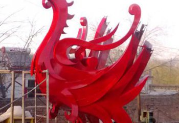 烤漆龍鳳呈祥雕塑廠家 公園廣場(chǎng)現(xiàn)代擺件 