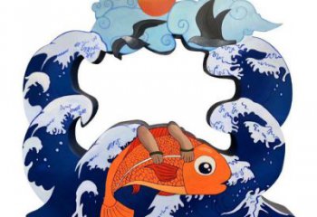 商場(chǎng)魚(yú)躍龍門(mén)雕塑廠家 中式戶(hù)外創(chuàng)意小品 