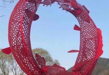 風(fēng)景區(qū)魚(yú)躍龍門(mén)雕塑廠家 中式戶(hù)外鏤空擺件 
