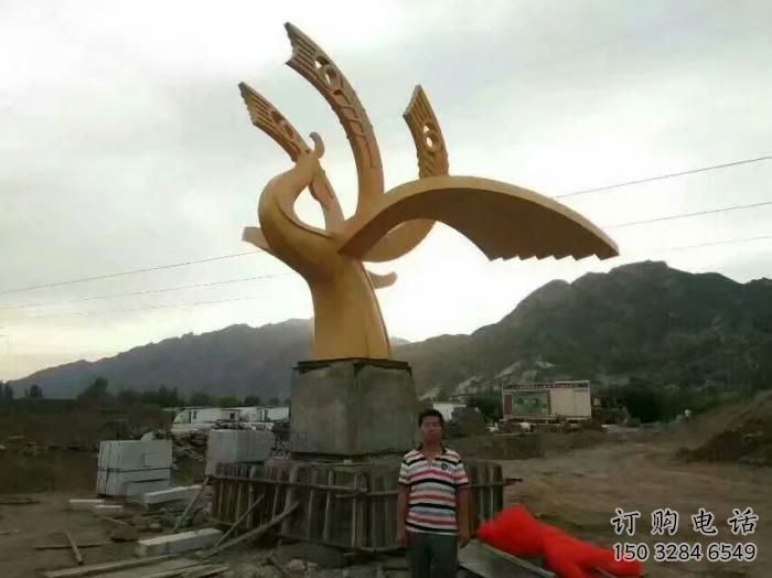 公園鳳凰雕塑廠家 中式噴漆小品 風(fēng)景區(qū)仿古鳳凰雕塑